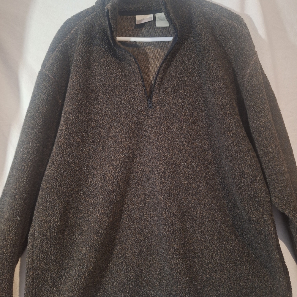 Men's Brown Zip-Up Sweater